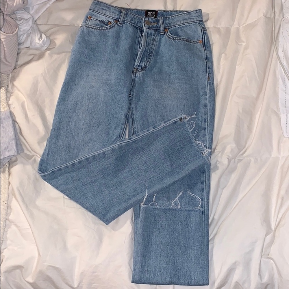 BDG medium/light wash raw hem jeans